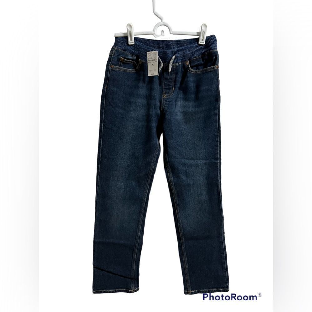 NWT Lands End kid boys (10/12) Dark wash denim jeans.